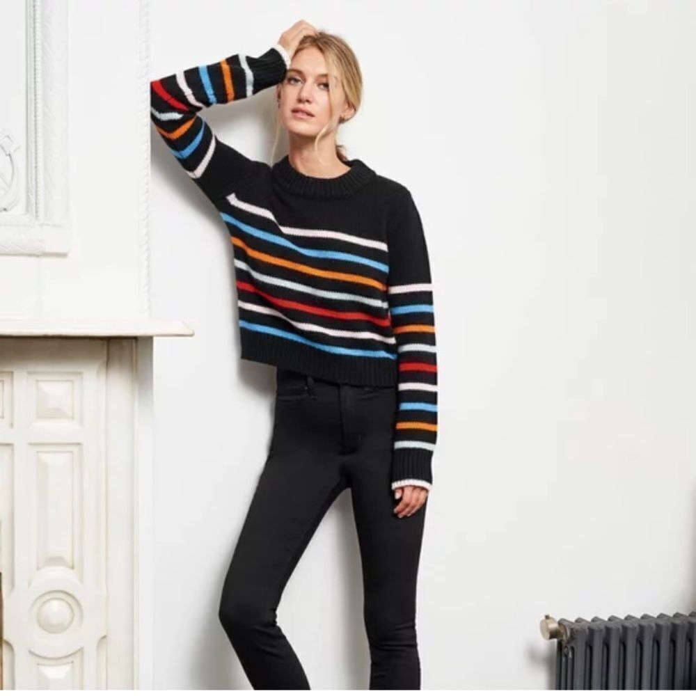 Philosophy Brand Ladies Black Striped Sweater Size Medium